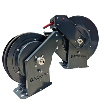 Twin line hose reel with dual swivel outlet - Euroreels
