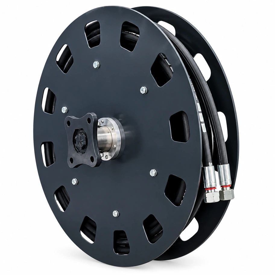 Twin line hydraulic hose reel rated to 400 bar - Euroreels